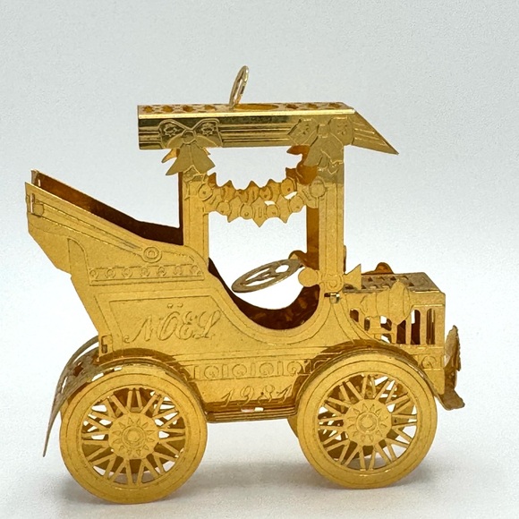 VTG 1981 Gorham Filigree 3D Brass Royal Carriage Holiday Ornament - Picture 2 of 8